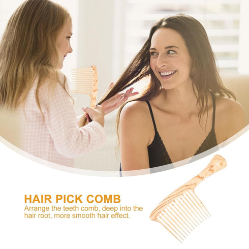 minkissy Wooden Hair Comb, Afro Comb, Hair Massage Wood Comb, Hair Care Comb for Curly Hair