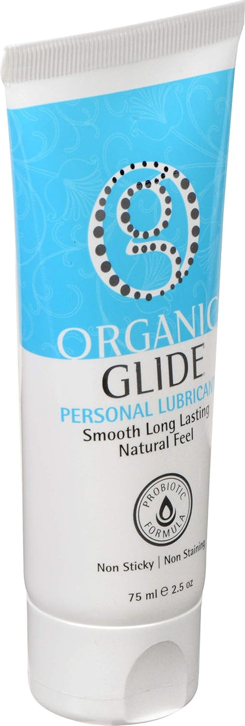 Organic Glide Natural Personal Lubricant, Probiotic Edible Lube. Parabens, Glycerin, Flavorings Free - for Men Women