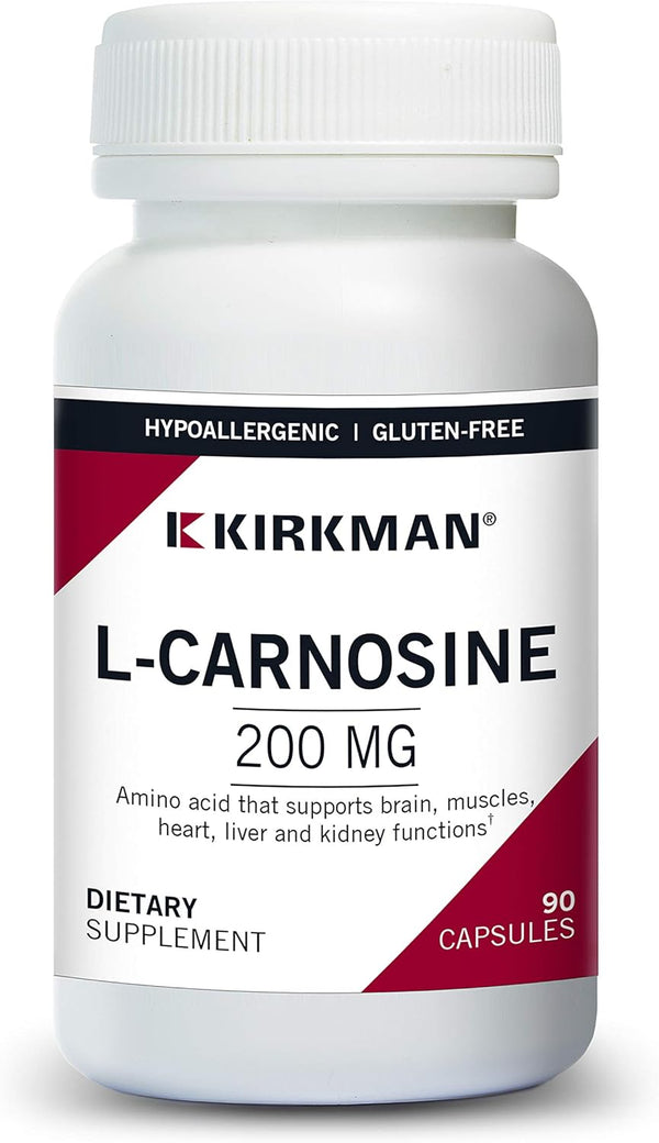 Kirkman L-Carnosine 200 mg, Hypoallergenic, 90 Vegetarian Capsules, Gluten Free