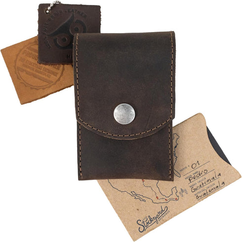 Hide & Drink Double Nail Clipper Case, Handmade Full Grain Leather Grooming Kit, Bourbon Brown, Travel Essentials