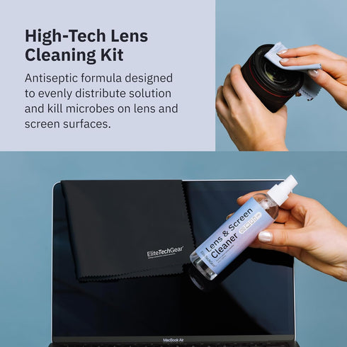 Glasses Cleaner & Screen Cleaner Kit – 3pcs Lens Cleaner Spray (2X 4oz+1oz) with 2pcs Microfiber Glasses Cleaning Cloth – Alcohol Free Eyeglass Cleaner – 5pc Glasses Cleaning Kit