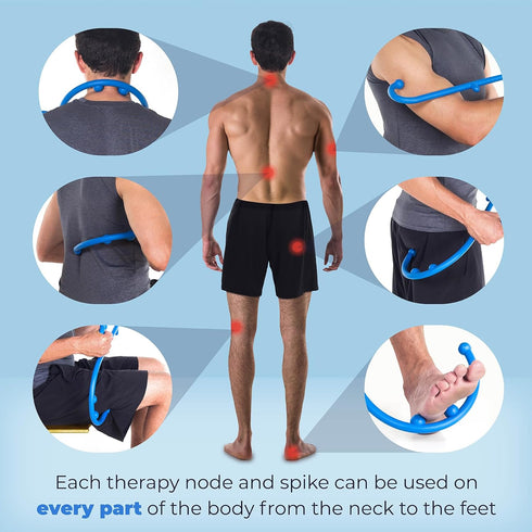 Massage Cane Back and Neck Massager, Trigger Point Tools for Pain Relief, Handheld Therapy Hook Cane, Gift for Men &
