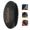 Premium Beech and Black Mix Bristle Wave Brush for Men's Hair Styling - Curved Medium Hard Brush