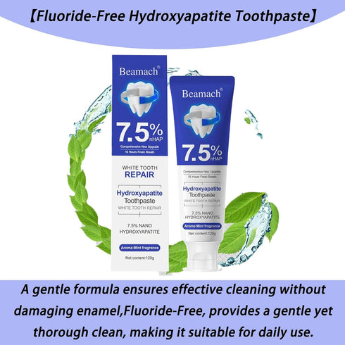 Nichalous 7.5% (2) Beamach Hydroxyapatite Toothpaste Nano Hydroxyapatite Whitening Toothpaste for Enamel Protection