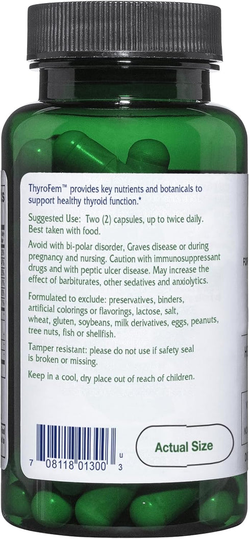 Vitanica ThyroFem, Thyroid Gland Support, Vegan, 60 Capsules