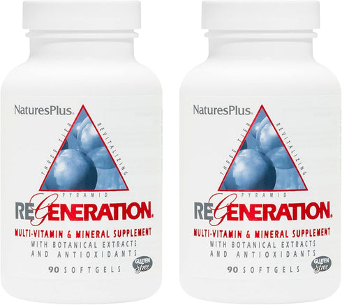 Natures Plus Regeneration Multivitamin - 90 Softgels with Potent Botanical Extracts, Minerals & Antioxidants -