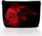 Waterproof Makeup Bag for Purse, Funny Abstract Red Rose Cosmetic Bags for Women, Travel Toiletry Pouch