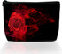 Waterproof Makeup Bag for Purse, Funny Abstract Red Rose Cosmetic Bags for Women, Travel Toiletry Pouch