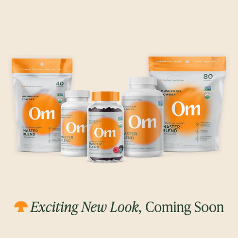 Om Master Blend Mushroom Capsules, Organic Supplement with 10 Mushrooms and Ashwagandha, 84 Count