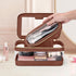 Travel Clear Makeup Bag with Brush Bag, Portable Waterproof Cosmetic Organizer Storage Bag for Women, Brown