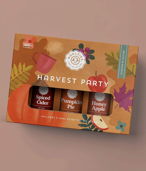 Woolzies Autumn Essential Oil Set of 3 - Harvest Party Includes Spiced Cider, Pumpkin Pie, Honey Apple