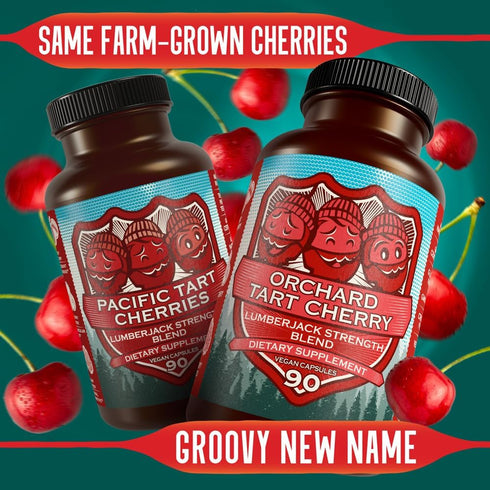 Tart Cherry Capsules & Gummies - Lumberjack Strength Blend (90 Count Capsules, Grown in USA)