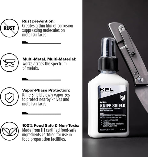 KNIFE PIVOT LUBE - Knife Shield, Corrosion Preventive Knife Cleaner, Food Safe Protectant for Preventing Rust