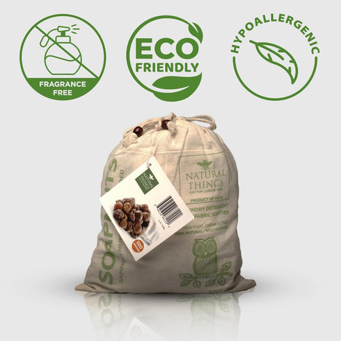 NaturalThings Organic Soap Nuts, Eco-Friendly Laundry Soap (125 Loads + 1 Wash Bag)