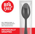 Stock Your Home 250 Count Individually Wrapped Heavyweight Plastic Spoons, Bulk Disposable Utensils