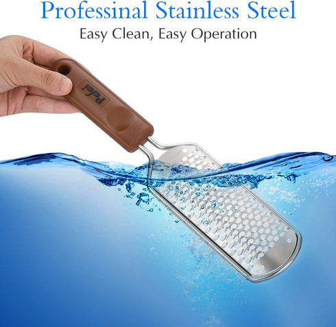 Professional Pedicure Foot File, Colossal Stainless Steel Detachable Foot Scrubber for Wet and Dry Feet