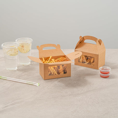 Bio Tek 6 x 3.5 x 3.5 Inch Gable Boxes for Party Favors, 25 Attractive Gift Boxes with Clear PET Window.