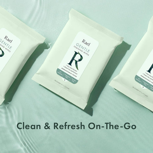 Rael Feminine Wipes, Flushable pH Balanced Wipes, Travel Size, 10 Count, Pack of 3