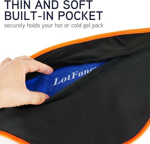 LotFancy Gel Ice Pack for Back Injuries, 2pcs Hot Cold Packs with Wrap for Lower Back, Belly, Waist, Hip Pain Relief