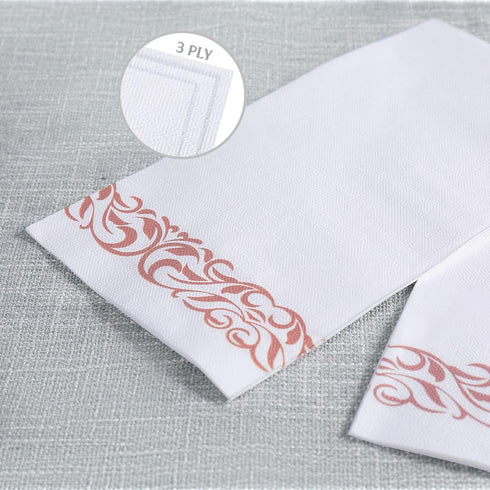 Vplus 400 Pack Disposable Paper Napkins, Premium Quality 3-ply Dinner Napkins, Soft Absorbent Wedding Napkins (Rose