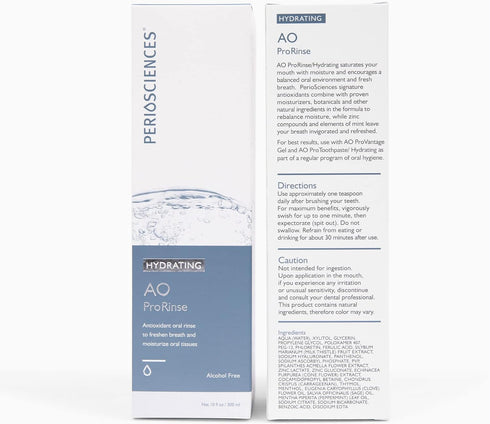 PerioSciences Hydrating Mouthwash Rinse, Mint Anti Cavity Dry Mouth Plaque Remover, Pack of 2