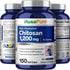 NusaPure Chitosan 1200mg - 150 Caps, Non-GMO & Soyfree with Bioperine