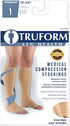 Truform Compression Stockings for Men and Women, 15-20 mmHg, Knee High Length, Open Toe, Beige, Large