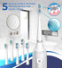 Sonic Electric Toothbrush for Adults with 5 Replacement Heads, 3 Modes & Built-in Timer, White