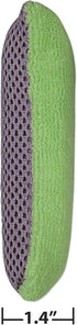 Double-Sided 2-in-1 Microfiber Sponge, Reusable Cleaning Scrubber for Kitchen and Bathroom, Heavy-Duty Scouring
