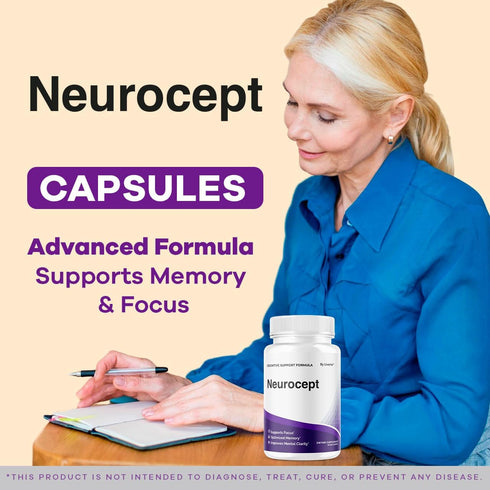 LIVORKA (3 Pack) 180 3 Neurocept Brain Supplement Capsules - Official Neuro cept Brain & Memory Focus Support Advanced