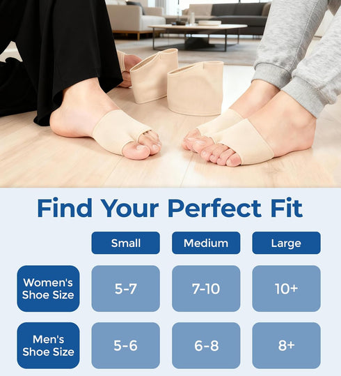 MasterMo 2 Metatarsal Pads for Men and Women - Ball of Foot Pain Relief Cushions for Sesamoiditis, Metatarsalgia