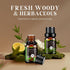 Set 14 (5ml) Woody & Herbal Essential Oils - TOP Fragrance Oil for Diffusers, Aromatherapy, Candle Making - Sandalwood