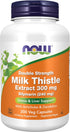 NOW Supplements, Silymarin Milk Thistle Extract 300 mg with Artichoke and Dandelion, Double Strength - 200 Veg Capsules