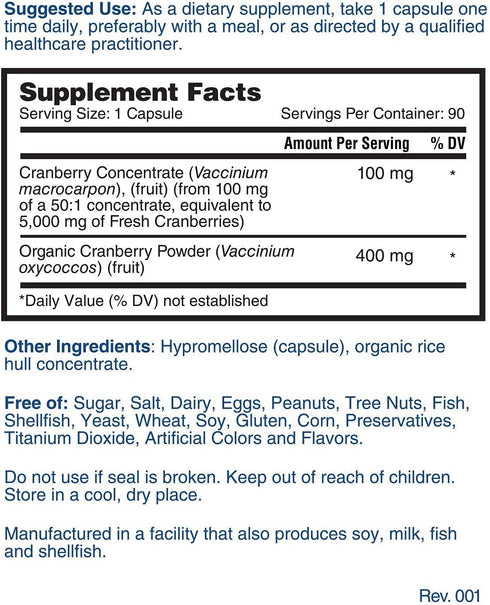 Nature's Lab Cranberry 5400mg - 90 Capsules, Supports Urinary Tract Health, Non-GMO, Vegan