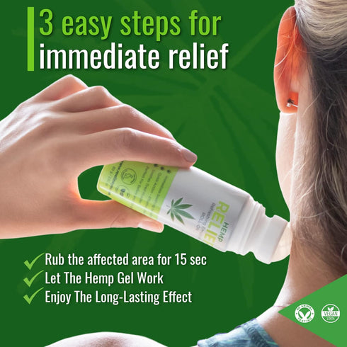 Natural Powerful Hemp Roll On for Joint & Muscle Discomfort - Formula with Hemp Oil Extract, Arnica, Menthol (Roll On 3