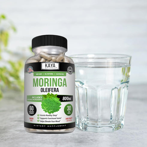Kaya Naturals Moringa Leaf Extract - Pure Miracle Tree Moringa - Complete Greens Superfood Supplement - 60 Veggie Count