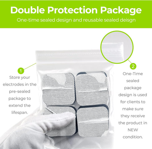 AUVON TENS Unit Replacement Pads - 20 Packs Multiple Sizes Electrodes for TENS Unit, Reusable, Latex Free for Pain