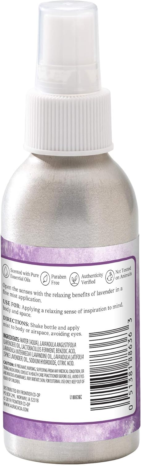 Aura Cacia Relaxing Lavender Aromatherapy Room & Body Mist, 4 Fl Oz