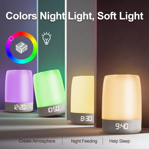 Reajoy 32 8 ControlBluetooth White Noise Machine Alarm Clock for Baby Adults Kids with Soothing Sounds Colors Rainbow