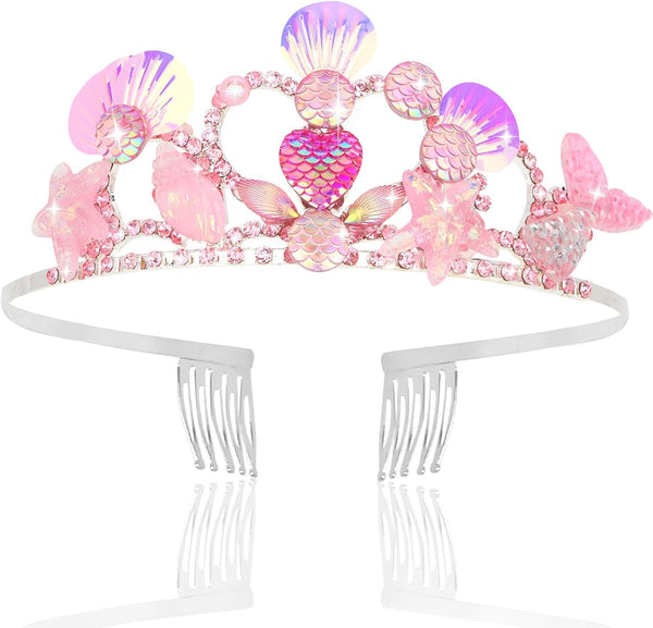 Mermaid Crown Seashell Headbands for Women, Fish Scale Hair Accessory for Parties