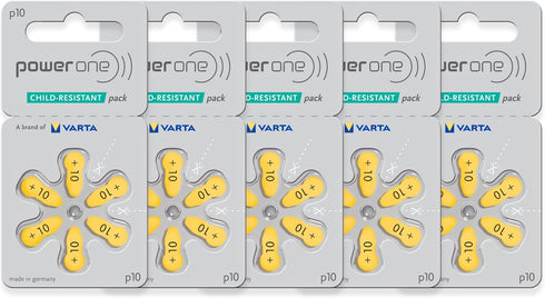 Power One size 10 No Mercury Hearing Aid Batteries (30 Batteries)