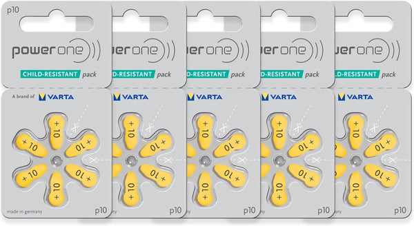 Power One size 10 No Mercury Hearing Aid Batteries (30 Batteries)