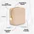 Small Makeup Bag for Purse, Mini Pouch Organizer, Small Cosmetic Bag for Travel, Beige Makeup Bag