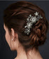 Wedding Hair Comb for Bride & Maid of Honor Gift, Silver Rhinestone & Pearl Hair Accessories for Women