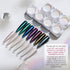 Pretty Diva 7 Colors Pearl Chrome Powder Set - Magic White Pearl Chrome Powder for Nails, Iridescent Metallic Pigment