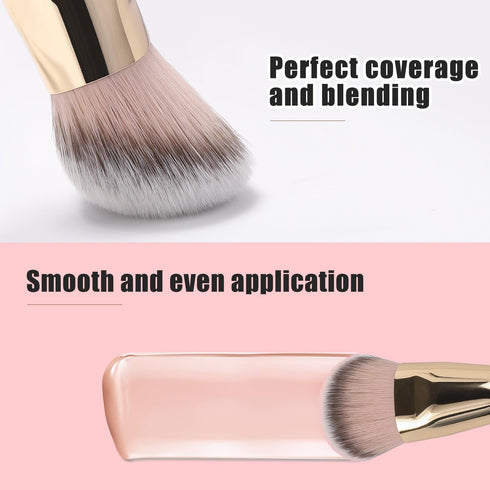 TEOYALL Flat Angled Foundation Brush, Large Kabuki Brush for Base Makeup with Dense Synthetic Bristles Liquid Cream