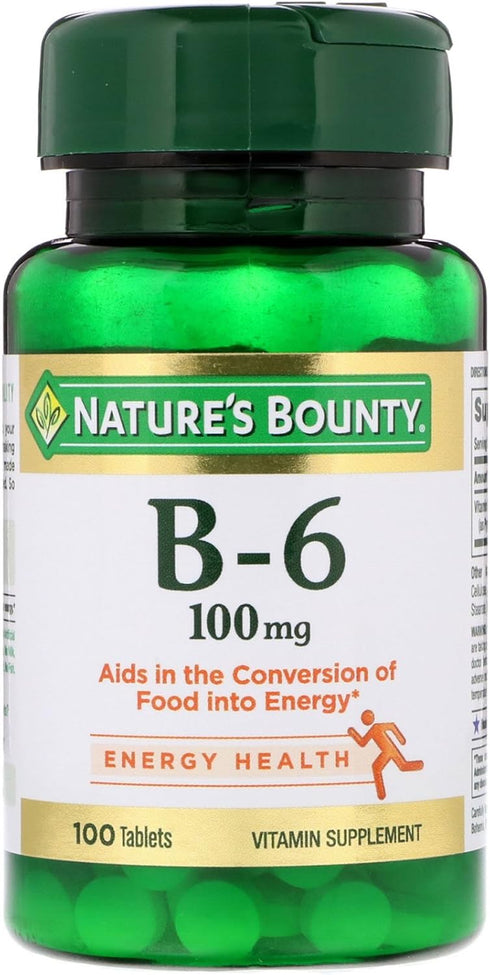 Nature's Bounty Vitamin B6, 100mg, 100 Tablets (Pack of 4)
