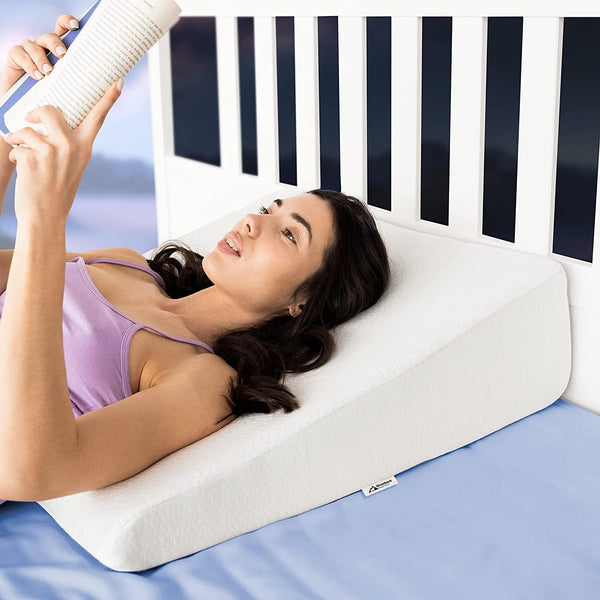 Silverback Wedge Pillow 7.5" Wedge Pillow for Acid Reflux - Dr. Recommended Height, Luxurious 2"