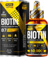 PURE RESEARCH Biotin & Collagen 60,000mcg Hair Growth Liquid Drops, Supports Healthy Hair, Skin, Nails
