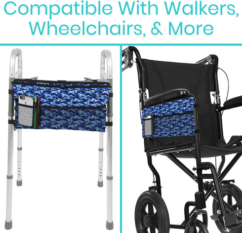 Vive Walker Bag, Water Resistant Accessories Pouch for Wheelchair, Lightweight Caddy Attachment for Seniors.